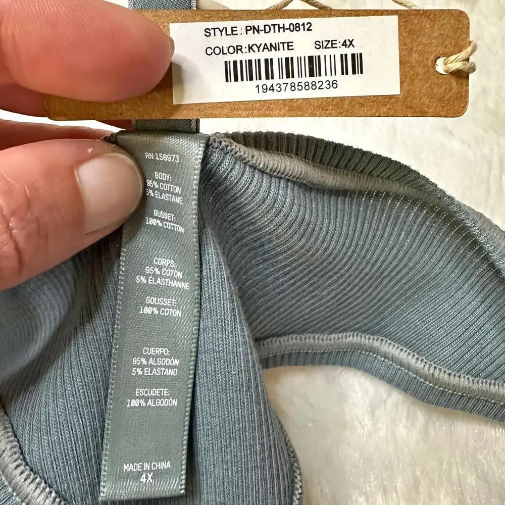 NWT Skims Cotton Rib Dipped Thong Kyanite Women’s 4X